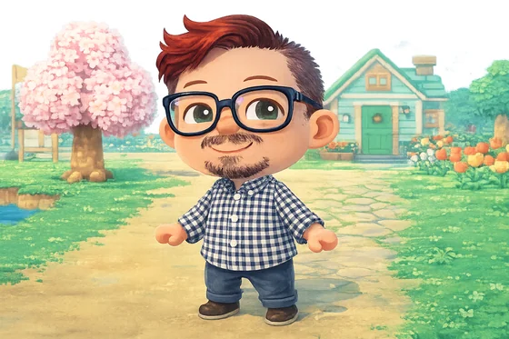 Nabil Arnaoot — Animal Crossing character portrait standing in a village