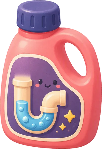 A bottle of drain cleaner